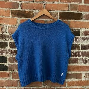Le Bon Shoppe Blue Knit Sleeveless Sweater